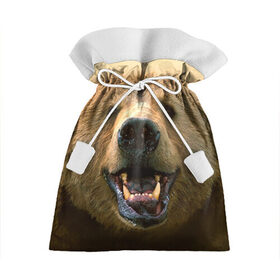 Подарочный 3D мешок с принтом Мишка в Тюмени, 100% полиэстер | Размер: 29*39 см | бурый | гризли | животные | медведь | мишка