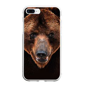 Чехол для iPhone 7Plus/8 Plus матовый с принтом Медведь в Тюмени, Силикон | Область печати: задняя сторона чехла, без боковых панелей | Тематика изображения на принте: бурый | гризли | животные | медведь | мишка