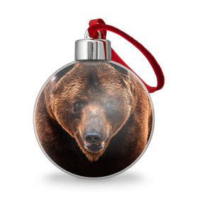 Ёлочный шар с принтом Медведь в Тюмени, Пластик | Диаметр: 77 мм | бурый | гризли | животные | медведь | мишка