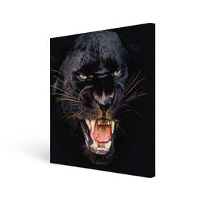 Холст квадратный с принтом Пантера в Тюмени, 100% ПВХ |  | Тематика изображения на принте: животные | зубы | киса | киска | кошка | оскал | пантера
