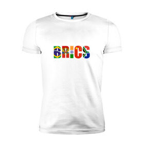 Мужская футболка премиум с принтом BRICS - БРИКС в Тюмени, 92% хлопок, 8% лайкра | приталенный силуэт, круглый вырез ворота, длина до линии бедра, короткий рукав | бразилия