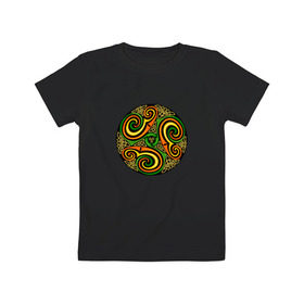 Детская футболка хлопок с принтом Кельтская спираль в Тюмени, 100% хлопок | круглый вырез горловины, полуприлегающий силуэт, длина до линии бедер | кельтская спираль | кельтская спиральспираль | кельты | орнамент