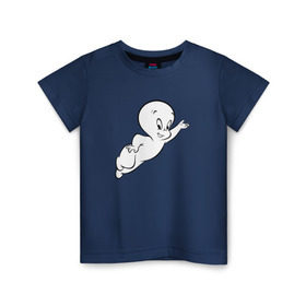 Детская футболка хлопок с принтом Casper в Тюмени, 100% хлопок | круглый вырез горловины, полуприлегающий силуэт, длина до линии бедер | Тематика изображения на принте: каспер | касперприведение | охотники за приведениями