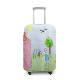 Чехол для чемодана 3D с принтом Детские рисунки в Тюмени, 86% полиэфир, 14% спандекс | двустороннее нанесение принта, прорези для ручек и колес | dg | габбана | детский | дольче | карандаш | картина | мода | рисунок