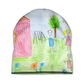 Шапка 3D с принтом Детские рисунки в Тюмени, 100% полиэстер | универсальный размер, печать по всей поверхности изделия | dg | габбана | детский | дольче | карандаш | картина | мода | рисунок