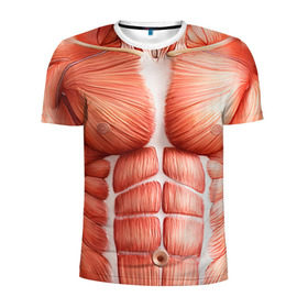 Мужская футболка 3D спортивная с принтом Мышцы в Тюмени, 100% полиэстер с улучшенными характеристиками | приталенный силуэт, круглая горловина, широкие плечи, сужается к линии бедра | Тематика изображения на принте: bodybuilding | бодибилдер | бодибилдинг | качалка | качок | мышцы | спорт | тело | тренажер