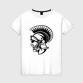 Женская футболка хлопок с принтом Римский воин в Тюмени, 100% хлопок | прямой крой, круглый вырез горловины, длина до линии бедер, слегка спущенное плечо | rome | воин | война | история | римский воинрим | солдат | шлем