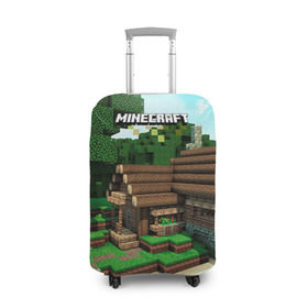 Чехол для чемодана 3D с принтом Minecraft в Тюмени, 86% полиэфир, 14% спандекс | двустороннее нанесение принта, прорези для ручек и колес | крипер