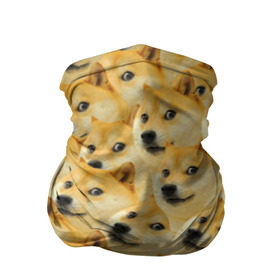 Бандана-труба 3D с принтом Doge в Тюмени, 100% полиэстер, ткань с особыми свойствами — Activecool | плотность 150‒180 г/м2; хорошо тянется, но сохраняет форму | Тематика изображения на принте: doge