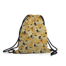 Рюкзак-мешок 3D с принтом Doge в Тюмени, 100% полиэстер | плотность ткани — 200 г/м2, размер — 35 х 45 см; лямки — толстые шнурки, застежка на шнуровке, без карманов и подкладки | doge