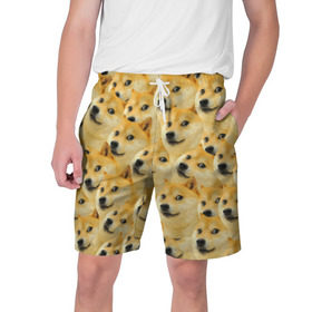 Мужские шорты 3D с принтом Doge в Тюмени,  полиэстер 100% | прямой крой, два кармана без застежек по бокам. Мягкая трикотажная резинка на поясе, внутри которой широкие завязки. Длина чуть выше колен | doge