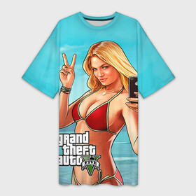 Платье-футболка 3D с принтом GTA в Тюмени,  |  | auto | five | grand | gta | theft | гта