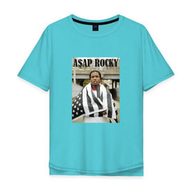 Мужская футболка хлопок Oversize с принтом Asap Rocky в Тюмени, 100% хлопок | свободный крой, круглый ворот, “спинка” длиннее передней части | asap | rocky | асап | роки | рокки | эйсэп