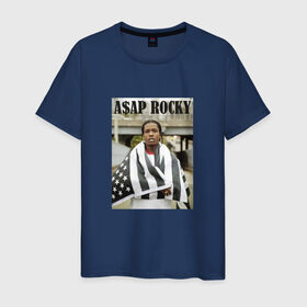 Мужская футболка хлопок с принтом Asap Rocky в Тюмени, 100% хлопок | прямой крой, круглый вырез горловины, длина до линии бедер, слегка спущенное плечо. | Тематика изображения на принте: asap | rocky | асап | роки | рокки | эйсэп