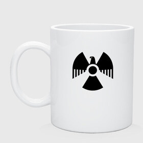 Кружка с принтом Радиоактивность в Тюмени, керамика | объем — 330 мл, диаметр — 80 мм. Принт наносится на бока кружки, можно сделать два разных изображения | знак | опасность | радиация