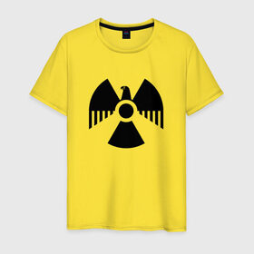 Мужская футболка хлопок с принтом Радиоактивность в Тюмени, 100% хлопок | прямой крой, круглый вырез горловины, длина до линии бедер, слегка спущенное плечо. | знак | опасность | радиация