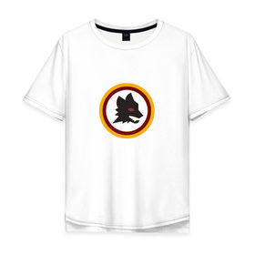 Мужская футболка хлопок Oversize с принтом AS Roma Italy в Тюмени, 100% хлопок | свободный крой, круглый ворот, “спинка” длиннее передней части | as | roma | италия | клуб | рома | футбол | футбольный