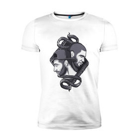 Мужская футболка премиум с принтом ГТО в Тюмени, 92% хлопок, 8% лайкра | приталенный силуэт, круглый вырез ворота, длина до линии бедра, короткий рукав | Тематика изображения на принте: lone | тимати