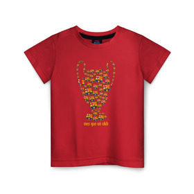 Детская футболка хлопок с принтом Mes que un club в Тюмени, 100% хлопок | круглый вырез горловины, полуприлегающий силуэт, длина до линии бедер | barca | barcelona | барса | барселона