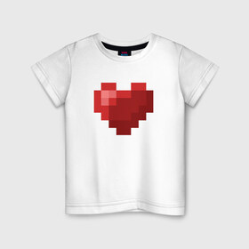 Детская футболка хлопок с принтом Heart в Тюмени, 100% хлопок | круглый вырез горловины, полуприлегающий силуэт, длина до линии бедер | Тематика изображения на принте: healthy | minecraft | любовь | майнкрафт