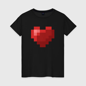 Женская футболка хлопок с принтом Heart в Тюмени, 100% хлопок | прямой крой, круглый вырез горловины, длина до линии бедер, слегка спущенное плечо | healthy | minecraft | любовь | майнкрафт