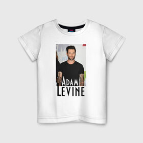 Детская футболка хлопок с принтом Adam Levine в Тюмени, 100% хлопок | круглый вырез горловины, полуприлегающий силуэт, длина до линии бедер | Тематика изображения на принте: 5 | adam | levine | maroon | maroon5 | адам | левин