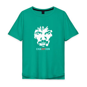 Мужская футболка хлопок Oversize с принтом Мэни Пакьяо в Тюмени, 100% хлопок | свободный крой, круглый ворот, “спинка” длиннее передней части | manny | pacquiao | бокс | мэни | мэнни | пакьяо