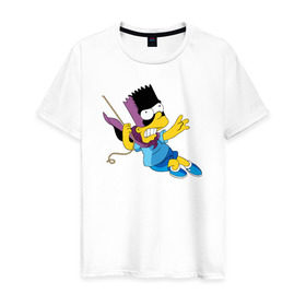 Мужская футболка хлопок с принтом Bartman в Тюмени, 100% хлопок | прямой крой, круглый вырез горловины, длина до линии бедер, слегка спущенное плечо. | 