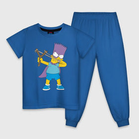 Детская пижама хлопок с принтом Бартмен в Тюмени, 100% хлопок |  брюки и футболка прямого кроя, без карманов, на брюках мягкая резинка на поясе и по низу штанин
 | Тематика изображения на принте: бартмен симпсоны simpsons bart