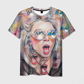 Мужская футболка 3D с принтом Девушка в Тюмени, 100% полиэфир | прямой крой, круглый вырез горловины, длина до линии бедер | girl | hipster | style | девушка | искусство | очки | хипстер | хипстеры