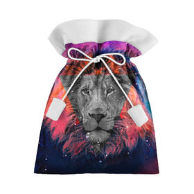 Подарочный 3D мешок с принтом Космический лев в Тюмени, 100% полиэстер | Размер: 29*39 см | hipster | leon | style | космос | лев | хипстер | хипстеры