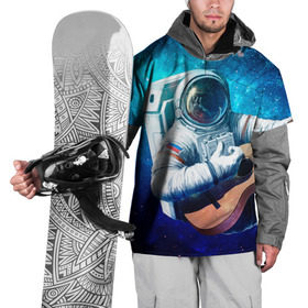 Накидка на куртку 3D с принтом Космонавт с гитарой в Тюмени, 100% полиэстер |  | гитара
