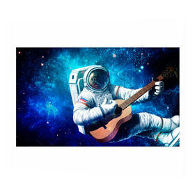 Бумага для упаковки 3D с принтом Космонавт с гитарой в Тюмени, пластик и полированная сталь | круглая форма, металлическое крепление в виде кольца | Тематика изображения на принте: гитара