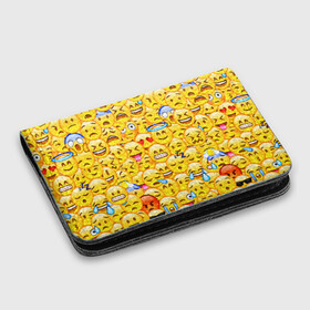 Картхолдер с принтом с принтом Emoji в Тюмени, натуральная матовая кожа | размер 7,3 х 10 см; кардхолдер имеет 4 кармана для карт; | emoji | смайлы | эмоджи