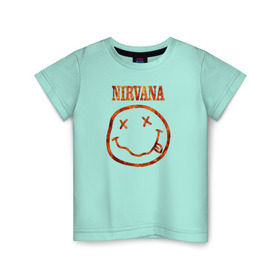 Детская футболка хлопок с принтом Nirvana fire в Тюмени, 100% хлопок | круглый вырез горловины, полуприлегающий силуэт, длина до линии бедер | cobain | kurt | nirvana | кобейн | курт | нирвана | рок