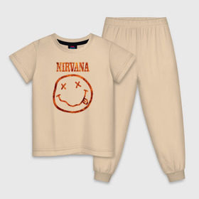 Детская пижама хлопок с принтом Nirvana fire в Тюмени, 100% хлопок |  брюки и футболка прямого кроя, без карманов, на брюках мягкая резинка на поясе и по низу штанин
 | cobain | kurt | nirvana | кобейн | курт | нирвана | рок