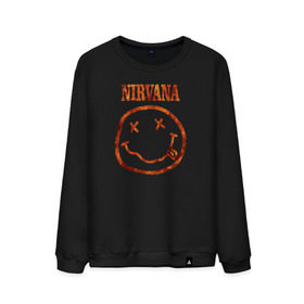 Мужской свитшот хлопок с принтом Nirvana fire в Тюмени, 100% хлопок |  | cobain | kurt | nirvana | кобейн | курт | нирвана | рок