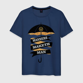 Мужская футболка хлопок с принтом Kingsman Agent MMM в Тюмени, 100% хлопок | прямой крой, круглый вырез горловины, длина до линии бедер, слегка спущенное плечо. | manners maketh man kingsman кингсман