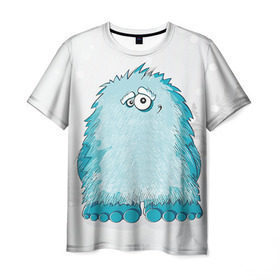 Мужская футболка 3D с принтом Йети в Тюмени, 100% полиэфир | прямой крой, круглый вырез горловины, длина до линии бедер | yeti | ети | йети | монстр | монстрик | снежный человек | чудовище