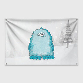 Флаг-баннер с принтом Йети в Тюмени, 100% полиэстер | размер 67 х 109 см, плотность ткани — 95 г/м2; по краям флага есть четыре люверса для крепления | yeti | ети | йети | монстр | монстрик | снежный человек | чудовище