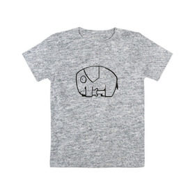 Детская футболка хлопок с принтом самодостаточный слоник в Тюмени, 100% хлопок | круглый вырез горловины, полуприлегающий силуэт, длина до линии бедер | слон