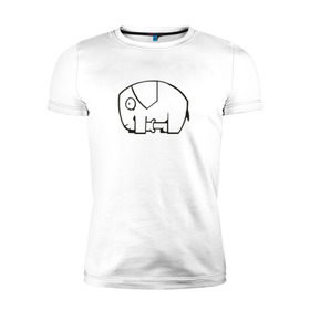 Мужская футболка премиум с принтом самодостаточный слоник в Тюмени, 92% хлопок, 8% лайкра | приталенный силуэт, круглый вырез ворота, длина до линии бедра, короткий рукав | Тематика изображения на принте: слон