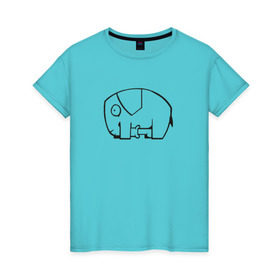 Женская футболка хлопок с принтом самодостаточный слоник в Тюмени, 100% хлопок | прямой крой, круглый вырез горловины, длина до линии бедер, слегка спущенное плечо | слон