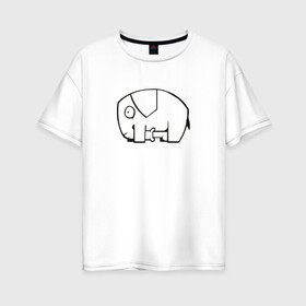 Женская футболка хлопок Oversize с принтом самодостаточный слоник в Тюмени, 100% хлопок | свободный крой, круглый ворот, спущенный рукав, длина до линии бедер
 | слон