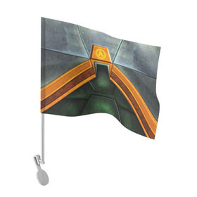 Флаг для автомобиля с принтом Костюм Гордона Фримена в Тюмени, 100% полиэстер | Размер: 30*21 см | freeman | gordon | half life | гордон | лайф | фримен | халва | халф