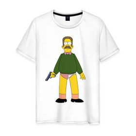 Мужская футболка хлопок с принтом Breaking Ned в Тюмени, 100% хлопок | прямой крой, круглый вырез горловины, длина до линии бедер, слегка спущенное плечо. | 