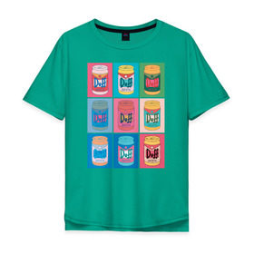 Мужская футболка хлопок Oversize с принтом DUFF POP в Тюмени, 100% хлопок | свободный крой, круглый ворот, “спинка” длиннее передней части | duff pop симпсоны поп simpsons гомер барт