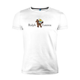 Мужская футболка премиум с принтом Ralph Wiggum Lauren в Тюмени, 92% хлопок, 8% лайкра | приталенный силуэт, круглый вырез ворота, длина до линии бедра, короткий рукав | 