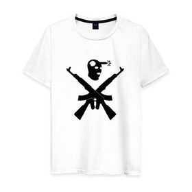 Мужская футболка хлопок с принтом Headshot в Тюмени, 100% хлопок | прямой крой, круглый вырез горловины, длина до линии бедер, слегка спущенное плечо. | cs:go | headshot | для фанатов игры 