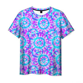 Мужская футболка 3D с принтом Tie dye в Тюмени, 100% полиэфир | прямой крой, круглый вырез горловины, длина до линии бедер | Тематика изображения на принте: tie dye
